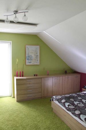 sypialnia - panel grzewczy sufit + obraz grzewcz w ramie